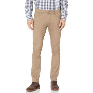 imageAmazon Essentials Slim Fit Khaki Pants for Men 5Pocket Stretch TwillKhaki Brown
