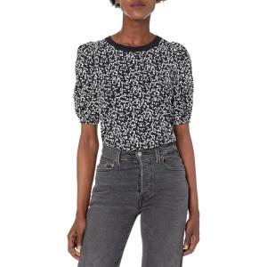 imageAmazon Essentials Womens ClassicFit Puff ShortSleeve Crewneck TShirtBlack White Abstract Animal