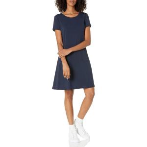 imageAmazon Essentials Womens ShortSleeve Scoop Neck Swing Dress Available in Plus SizeNavy