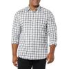 imageAmazon Essentials Mens LongSleeve SlimFit Stretch Poplin ShirtDark Navy White Plaid