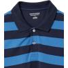 imageAmazon Essentials Mens Polo Shirts Short Sleeve SlimFit Cotton PiqueBlack Blue Rugby Stripe