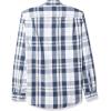 imageAmazon Essentials Mens SlimFit LongSleeve Poplin ShirtWhite Navy Large Plaid