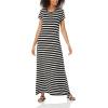 imageAmazon Essentials Womens ShortSleeve Maxi DressBlack White French Stripe