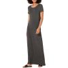 imageAmazon Essentials Womens ShortSleeve Maxi DressCharcoal Heather