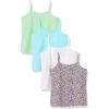 imageAmazon Essentials Girls and Toddlers Shelf Layering Camisole Pack of 4BlueGreenLilac Petal PrintWhite