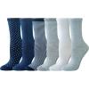 imageAmazon Essentials Womens Casual Crew Socks 6 PairsMulticolorDotsSolid ColorsStripe
