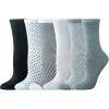 imageAmazon Essentials Womens Casual Crew Socks 6 PairsMulticolorDotsSolidThin Stripe
