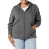 imageAmazon Essentials Womens Fleece FullZip Hoodie Available in Plus SizeCharcoal Heather