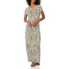 imageAmazon Essentials Womens ShortSleeve Maxi DressTan Cheetah