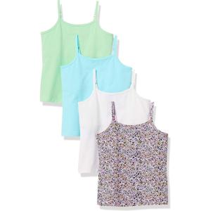imageAmazon Essentials Girls and Toddlers Shelf Layering Camisole Pack of 4BlueGreenLilac Petal PrintWhite
