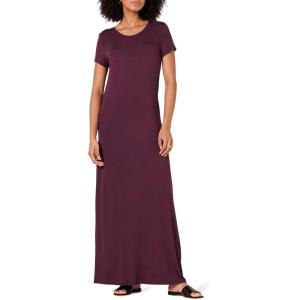 imageAmazon Essentials Womens ShortSleeve Maxi DressBurgundy