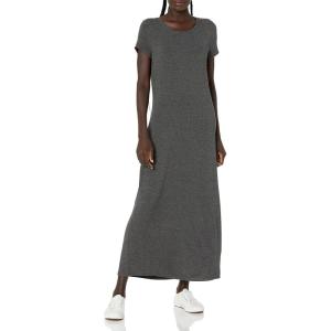 imageAmazon Essentials Womens ShortSleeve Maxi DressCharcoal Heather