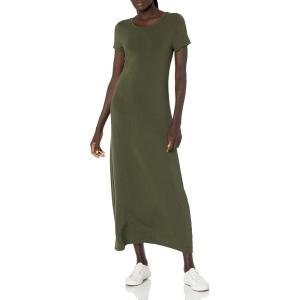 imageAmazon Essentials Womens ShortSleeve Maxi DressDark Olive