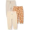 imageAmazon Essentials Unisex Toddlers and Babies Cotton PullOn Pants MultipacksTaupeStripeLion and Pony