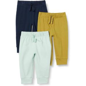 imageAmazon Essentials Unisex Toddlers and Babies Cotton PullOn Pants MultipacksOlivePale Mint GreenNavy