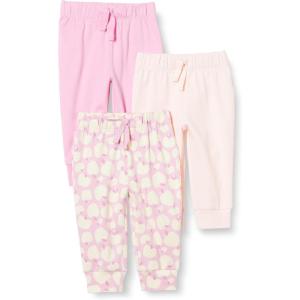 imageAmazon Essentials Unisex Toddlers and Babies Cotton PullOn Pants MultipacksPinkApples