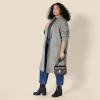 imageAmazon Essentials Womens OversizedFit Cotton Blend Heavyweight Texture Stitch Long Cardigan SweaterMedium Grey Heather