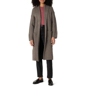 imageAmazon Essentials Womens OversizedFit Cotton Blend Heavyweight Texture Stitch Long Cardigan SweaterBrown Heather