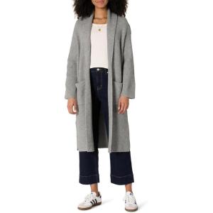 imageAmazon Essentials Womens OversizedFit Cotton Blend Heavyweight Texture Stitch Long Cardigan SweaterMedium Grey Heather
