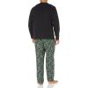 imageAmazon Essentials Mens Flannel Pant and LongSleeve TShirt Pajama SetBlack Folkloric