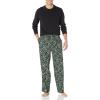 imageAmazon Essentials Mens Flannel Pant and LongSleeve TShirt Pajama SetBlack Folkloric