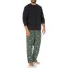 imageAmazon Essentials Mens Flannel Pant and LongSleeve TShirt Pajama SetBlack Folkloric