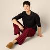 imageAmazon Essentials Mens Flannel Pant and LongSleeve TShirt Pajama SetBlack and Classic Buffalo Check