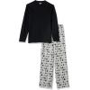 imageAmazon Essentials Mens Flannel Pant and LongSleeve TShirt Pajama SetBlackPenguin