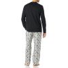 imageAmazon Essentials Mens Flannel Pant and LongSleeve TShirt Pajama SetBlackPenguin