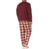 imageAmazon Essentials Mens Flannel Pant and LongSleeve TShirt Pajama SetBurgundy Plaid