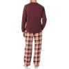 imageAmazon Essentials Mens Flannel Pant and LongSleeve TShirt Pajama SetBurgundy Plaid