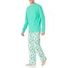 imageAmazon Essentials Mens Flannel Pant and LongSleeve TShirt Pajama SetEcru Festive Tree
