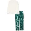 imageAmazon Essentials Mens Flannel Pant and LongSleeve TShirt Pajama SetEggshell WhiteGreen Seal