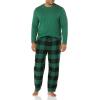 imageAmazon Essentials Mens Flannel Pant and LongSleeve TShirt Pajama SetGreenBuffalo Plaid