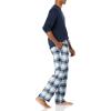 imageAmazon Essentials Mens Flannel Pant and LongSleeve TShirt Pajama SetGrey Navy Plaid