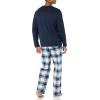 imageAmazon Essentials Mens Flannel Pant and LongSleeve TShirt Pajama SetGrey Navy Plaid