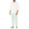 imageAmazon Essentials Mens Flannel Pant and LongSleeve TShirt Pajama SetMint Green Forest Animals