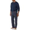 imageAmazon Essentials Mens Flannel Pant and LongSleeve TShirt Pajama SetNavy Paisley