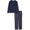 imageAmazon Essentials Mens Flannel Pant and LongSleeve TShirt Pajama SetNavy Paisley