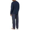 imageAmazon Essentials Mens Flannel Pant and LongSleeve TShirt Pajama SetNavy Paisley