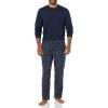 imageAmazon Essentials Mens Flannel Pant and LongSleeve TShirt Pajama SetNavy Paisley