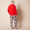 imageAmazon Essentials Mens Flannel Pant and LongSleeve TShirt Pajama SetRed Tartan Plaid