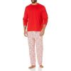 imageAmazon Essentials Mens Flannel Pant and LongSleeve TShirt Pajama SetWhite Forest