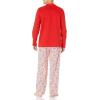 imageAmazon Essentials Mens Flannel Pant and LongSleeve TShirt Pajama SetWhite Forest