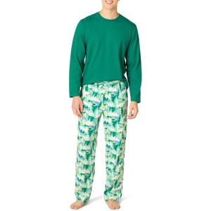 imageAmazon Essentials Mens Flannel Pant and LongSleeve TShirt Pajama SetGreen and Holiday Bear Camo
