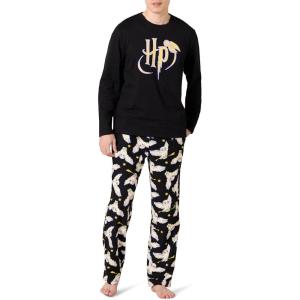 imageAmazon Essentials Mens Flannel Pant and LongSleeve TShirt Pajama SetHarry Potter Hedwig  Mens