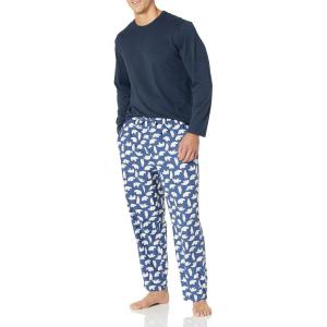 imageAmazon Essentials Mens Flannel Pant and LongSleeve TShirt Pajama SetNavy Polar Bear