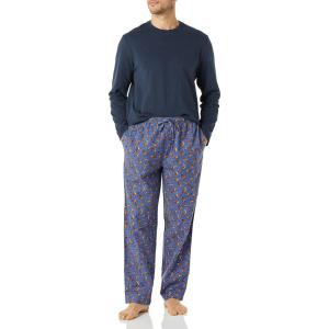 imageAmazon Essentials Mens Flannel Pant and LongSleeve TShirt Pajama SetNavy Squirrel