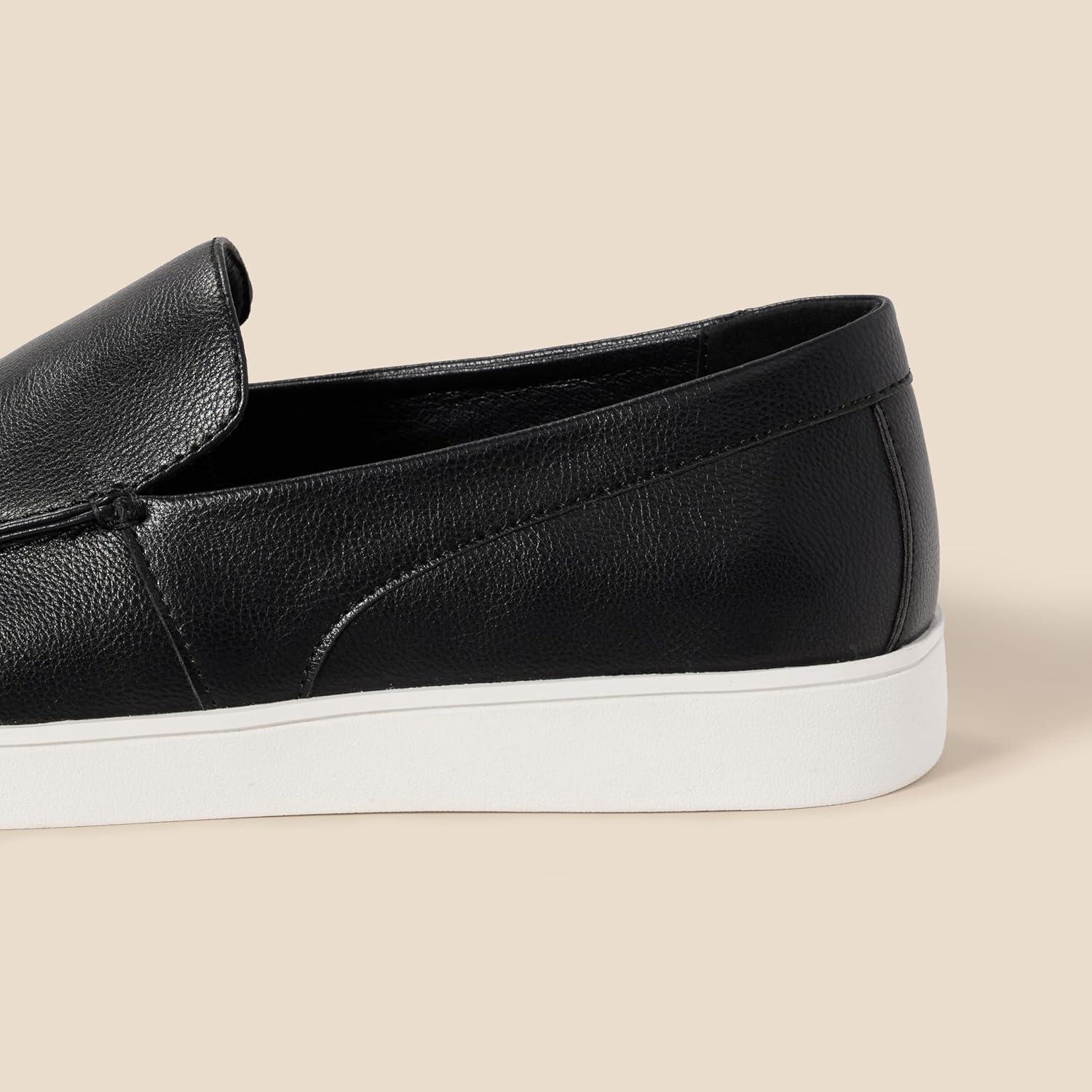 imageAmazon Essentials Mens Slipon Loafer SneakersBlack Faux Leather