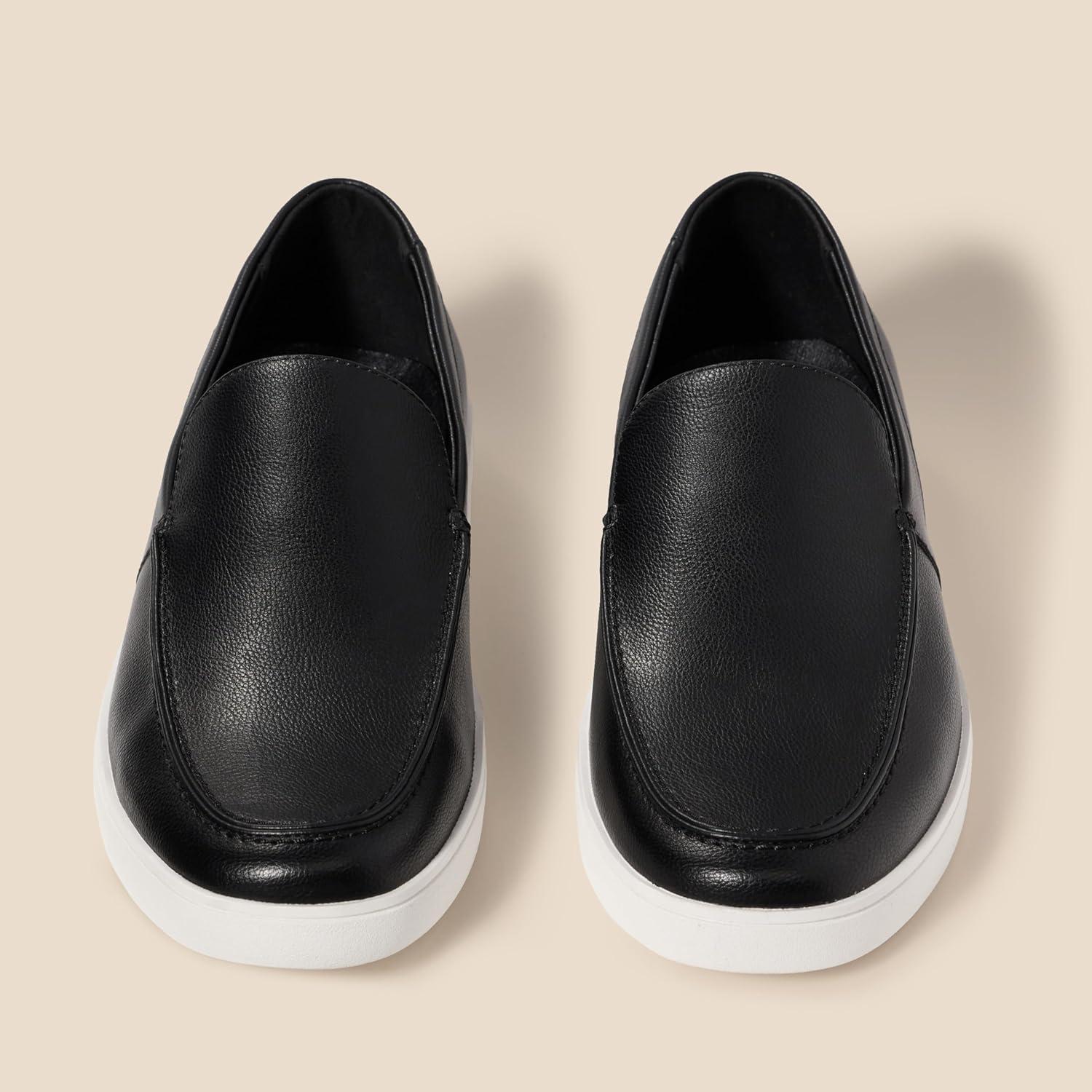imageAmazon Essentials Mens Slipon Loafer SneakersBlack Faux Leather